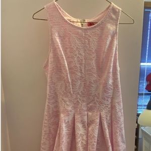 Betsey Johnson Pink and White Lace Dress Size 6